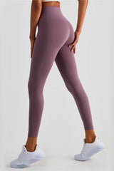 Lexi Dark Purple V-Waist Tight Leggings - Catchall