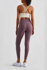 Lexi Dark Purple V-Waist Tight Leggings - Catchall