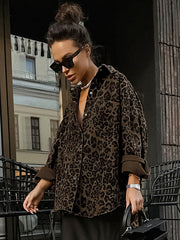 Vintage Cotton Leopard Print Blouse