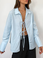 Lapel Long Sleeve Peplum Hem Blouse