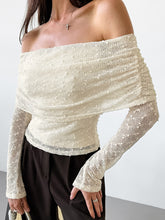 Knit Sweater Backless Off-Shoulder Patchwork Top