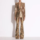 Sequin-EmbelliShed Suit In Metallic Gold