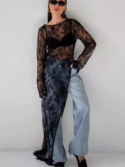 Black See-through Long Maxi Lace Dresses