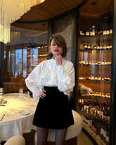 White Casual Puff Sleeve Shirt