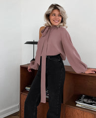 Off-the-shoulder Irregular Collar Shirt