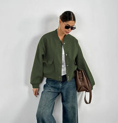 Small Stand Collar Baseball Jacket