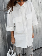Minimalist Pure Color Short Sleeve Loose Blouses