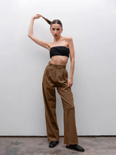 Pleated Straight Leg Pant