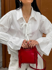 Cotton Design Lace-up Shirt