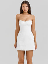 Strapless Twill Mini Dress