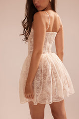 Vintage Cream Lace Mini Dress