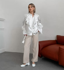Ruffles Flare Sleeve Blouse