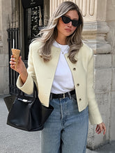 Short O-neck Single Breasted Cropped Coat