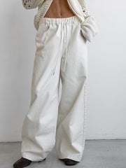 Drawstring Wide-leg Casual Pants