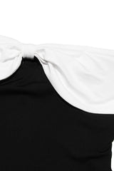 Crepe Bow Mini Dress