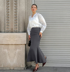 High Waist Brown Skirt
