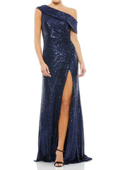 Sequined Drop Shoulder Gown