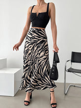 Zebra Print Midi Skirt
