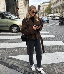 Cropped Wool Blend Jacket