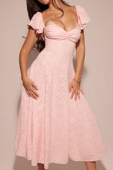 Floral Jacquard Midi Dress