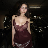 Leather with Lace Mini Dress