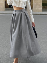 Grey pleated A-line Skirt
