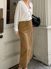 Suede Midi Skirt