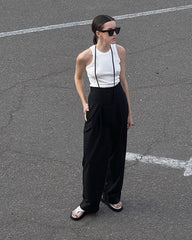 Drape Wide-Leg Suit Trousers