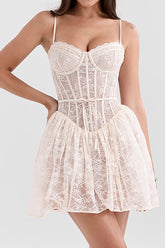 Vintage Cream Lace Mini Dress