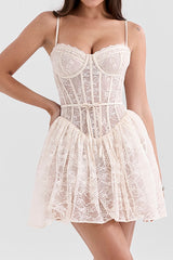 Vintage Cream Lace Mini Dress