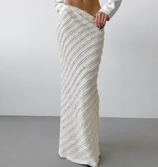 Lace High Waist Slit Skirt