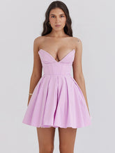 Twill Strapless Mini Dress