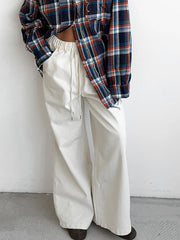 Drawstring Wide-leg Casual Pants
