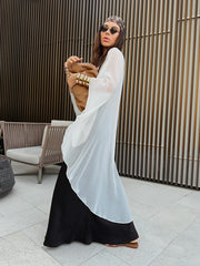 White Chiffon Loose Cape Blouse