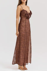 Metallic Lace Sleeveless Gown