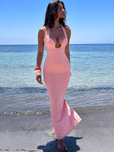 Crepe Halter Maxi Dress