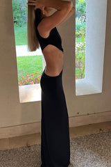 HIGH NECK CUT OUT MAXI DRESS