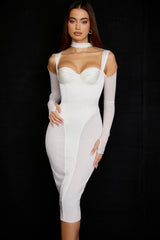 Ivory Corset Midi Dress