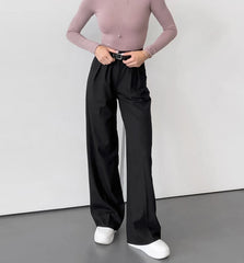 High Waist Wide Leg Suit Pants