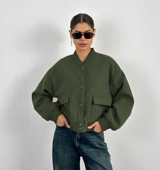 Small Stand Collar Baseball Jacket