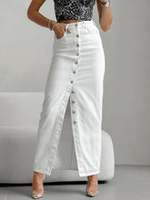 Button Down Cotton Maxi Skirt