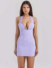 Crepe Plunge Mini Dress