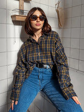Lapel Long-Sleeved Plaid Shirt