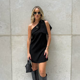 One Shoulder A-Line Dress