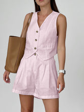 Cozy Linen Sleeveless Top Shorts Set