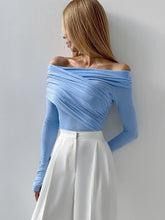 Solid Ruched Off-Shoulder Top