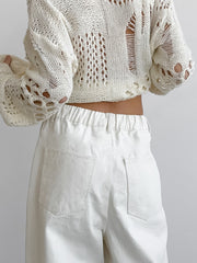 Drawstring Wide-leg Casual Pants