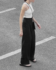 Drape Wide-Leg Suit Trousers