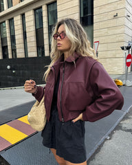 Long Sleeve Cropped Jacket Outerwear