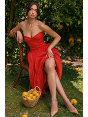 Strapless Midi Sundress